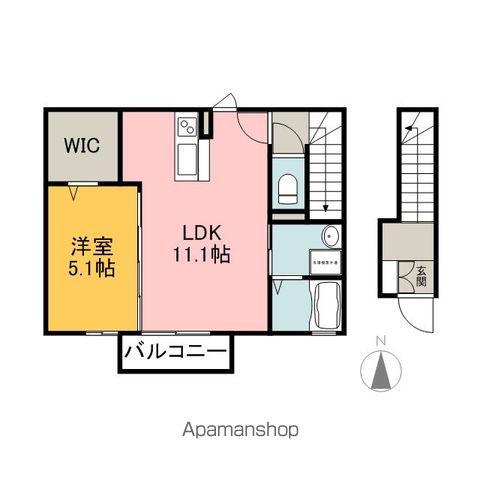 カーサ レイール(1LDK/2階)の間取り写真