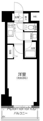 コンシェリア芝公園 MASTERS VILLA(1K/9階)の間取り写真
