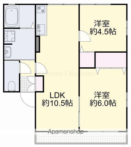 プラザSKⅠ(2LDK/1階)の間取り写真