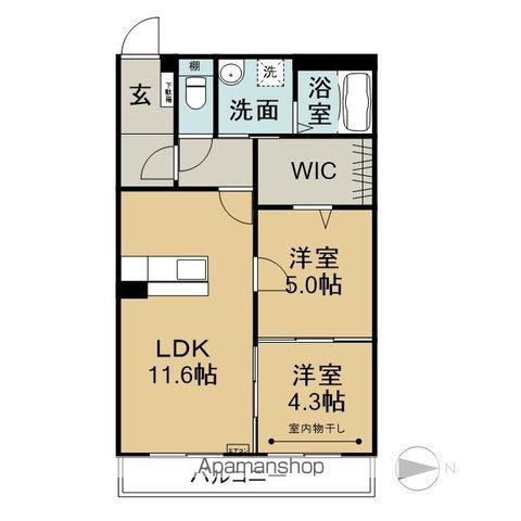 ドミナント瑞浪(2LDK/2階)の間取り写真
