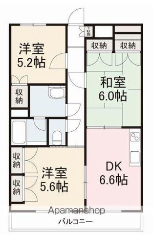 細谷マンション(3DK/4階)の間取り写真