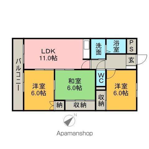 ピボットマンション池下(2LDK/8階)の間取り写真