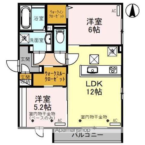 クレセントSK Ⅲ(2LDK/1階)の間取り写真