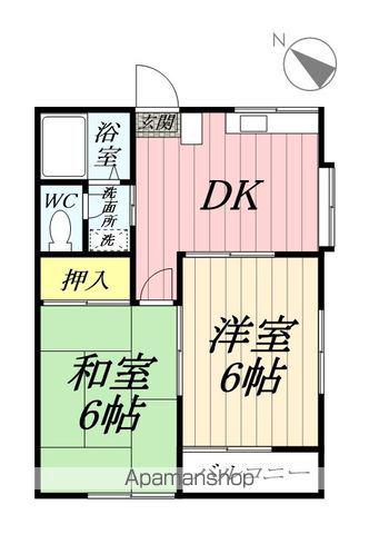 カーサ八潮(2DK/2階)の間取り写真