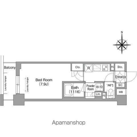 メトロステージPLUS中野弥生町(1K/1階)の間取り写真