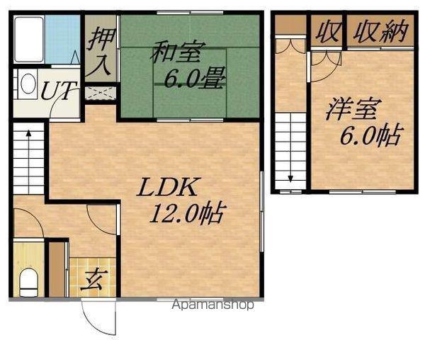 中ハウス(2LDK)の間取り写真