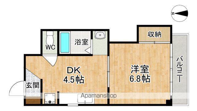幸陽ハイツ(1DK/3階)の間取り写真