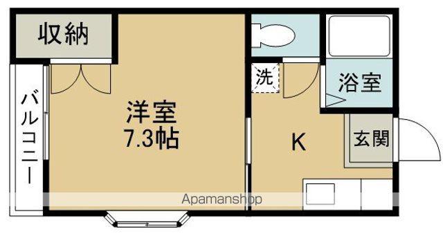 ルピナスⅡ(1K/2階)の間取り写真