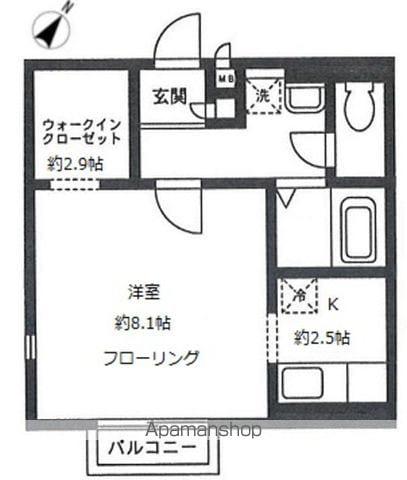 ソフィア二俣川(1K/1階)の間取り写真