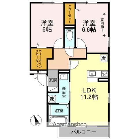 アンクレージュせんげん台(2LDK/3階)の間取り写真