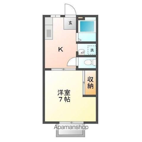 サンライズホワイト A・B(1K/2階)の間取り写真