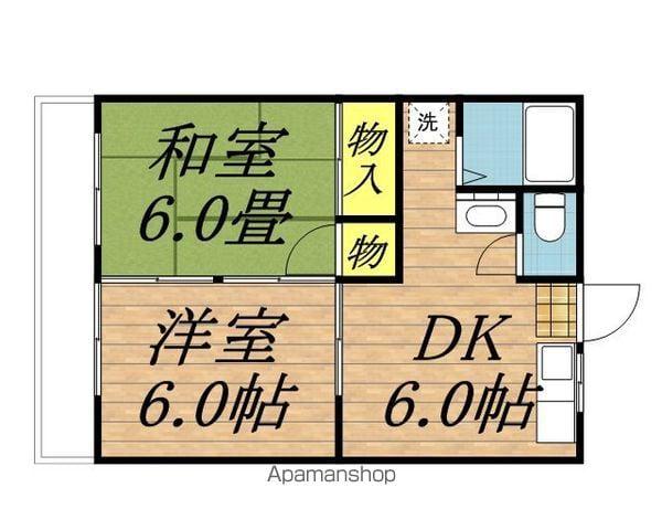 マンション原(2DK/2階)の間取り写真