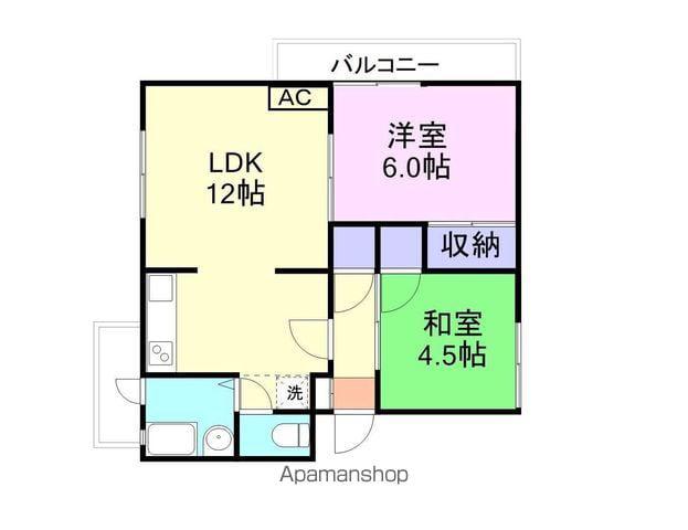 マルニマンション(2LDK/4階)の間取り写真