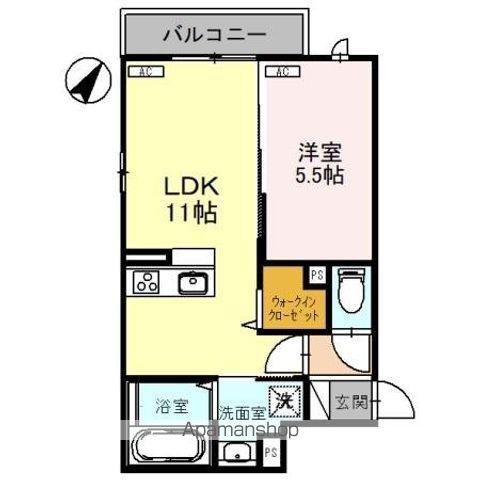 DーRESIDENCE諸江町CORAZON(1LDK/2階)の間取り写真