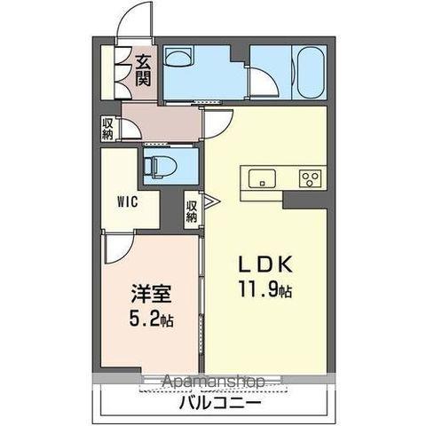 ヴァンヴェール(1LDK/2階)の間取り写真