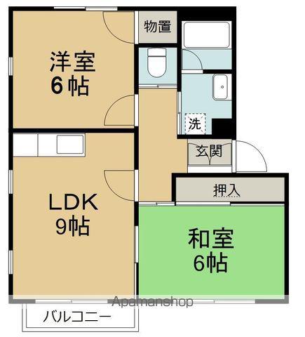 サ ン フ ォ レ ス ト 上 杉(2DK/1階)の間取り写真