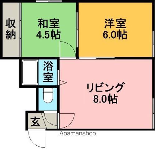 ふじ井MS(2DK/2階)の間取り写真