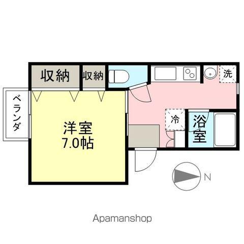 マリーンハート(1K/1階)の間取り写真