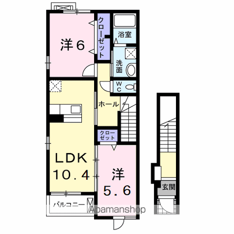 サニーフラワーヒルズⅢ(2LDK/2階)の間取り写真