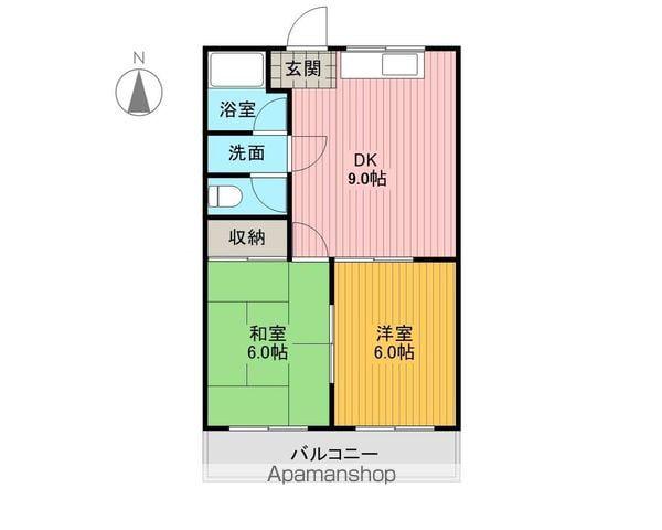 メゾンヴェステン(2DK/2階)の間取り写真