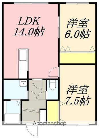 MS SQUARE(2LDK/1階)の間取り写真