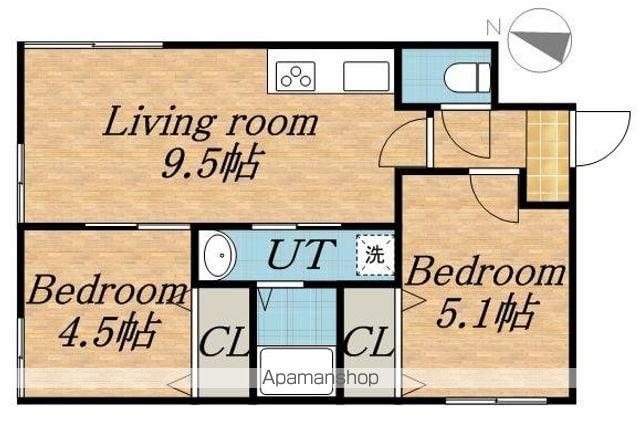 プロヴィデンス北円山(2LDK/1階)の間取り写真