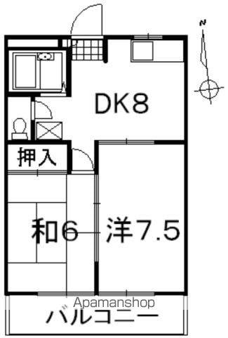メゾン・ド・ラミエ(2DK/1階)の間取り写真