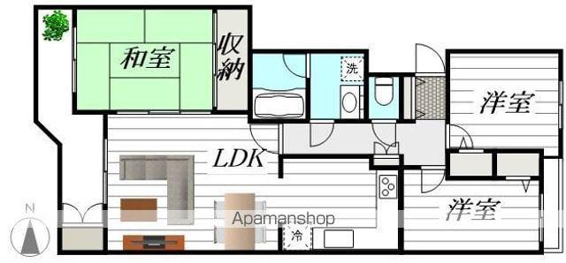 TSGARDEN横浜反町(3LDK/3階)の間取り写真