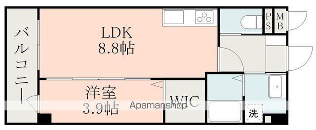 フォーエス武蔵ヶ丘北ノース(1LDK/5階)の間取り写真