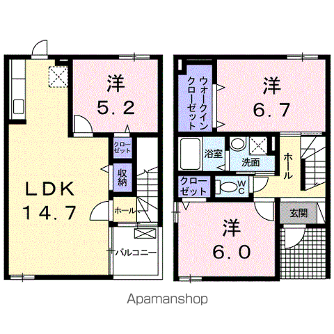 グレイスフル(3LDK/1階)の間取り写真