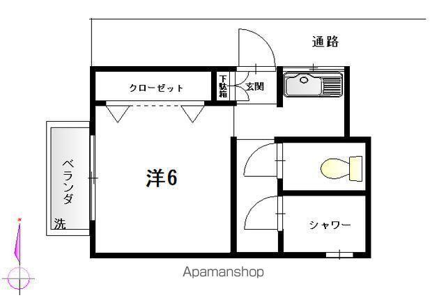 サンハイツ(1K/2階)の間取り写真