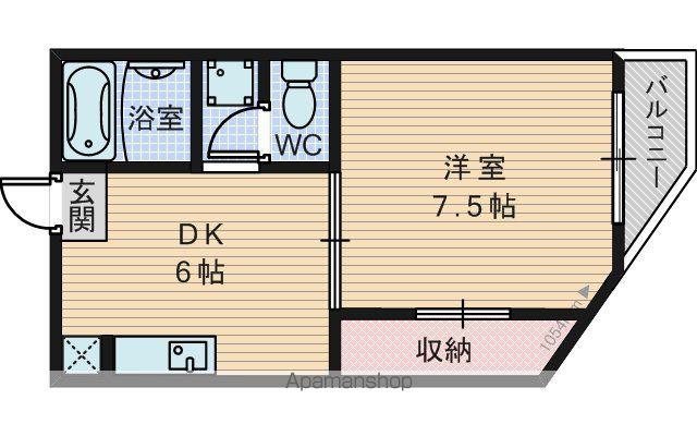 メゾンマカカーラ(1DK/5階)の間取り写真