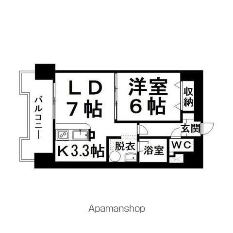 ソシオ山下通(1LDK/7階)の間取り写真