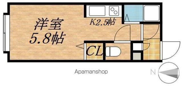 コート山鼻(1K/1階)の間取り写真