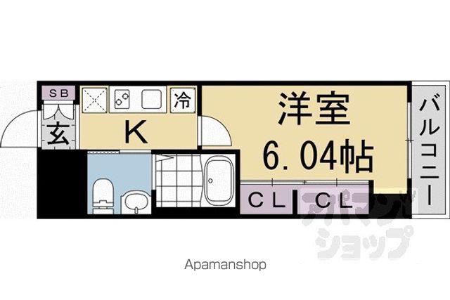 MERCURIO KIOTO(1K/7階)の間取り写真