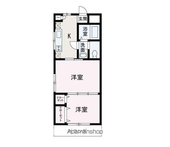 サン平和台(2K/1階)の間取り写真