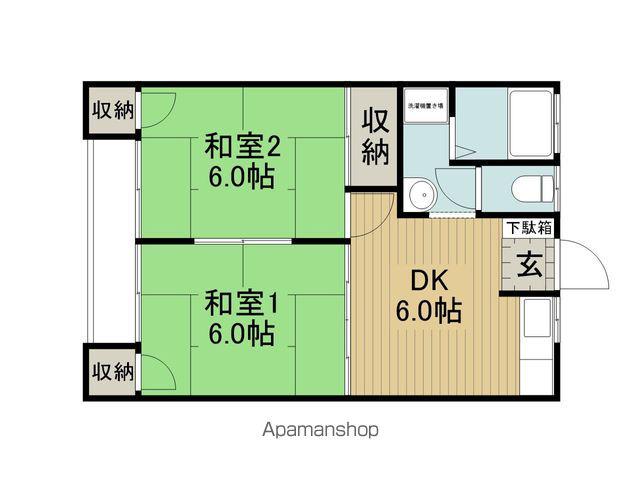コーポインター90(2DK/2階)の間取り写真