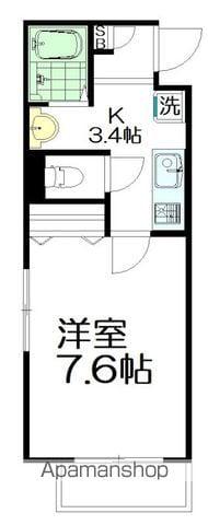 ハイム弁天(1K/2階)の間取り写真