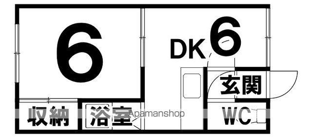 コウエマンション(1DK/2階)の間取り写真