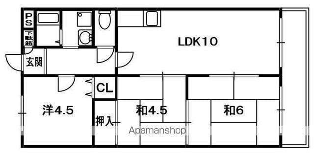シティアーク枚方(3LDK/4階)の間取り写真
