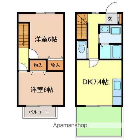 ウエストラフィーネ(2DK)の間取り写真