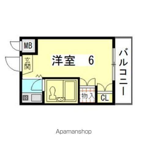 岩崎ハイツP2(ワンルーム/3階)の間取り写真