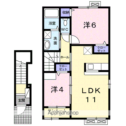 サニーハウス 2(2LDK/2階)の間取り写真