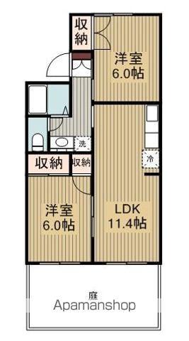 セジュール八坂北(2LDK/1階)の間取り写真