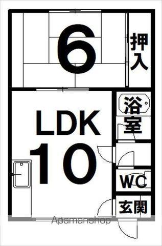 ヴィラ77(1LDK/2階)の間取り写真