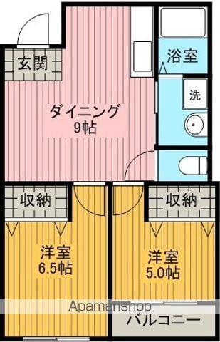 宇治アロームⅡ(2DK/3階)の間取り写真