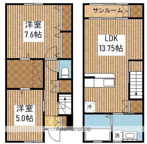 グランビル関南(2LDK)の間取り写真