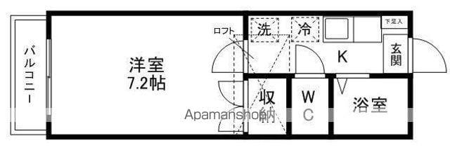 サンケンパレス黒松(1K/2階)の間取り写真
