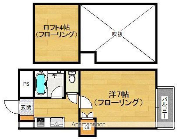 パサージュ福浜Ⅱ(1K/2階)の間取り写真