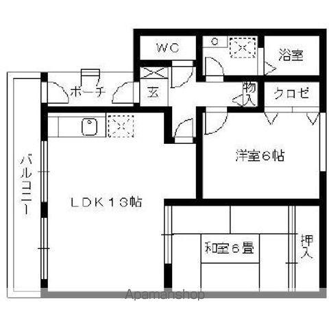 アベニール国分(2LDK/3階)の間取り写真